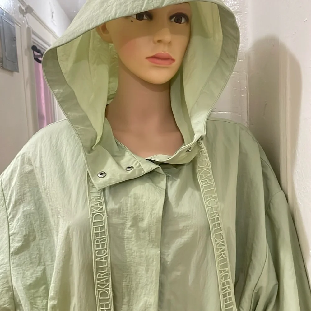 Karl Lagerferd Light Green Hooded jacket